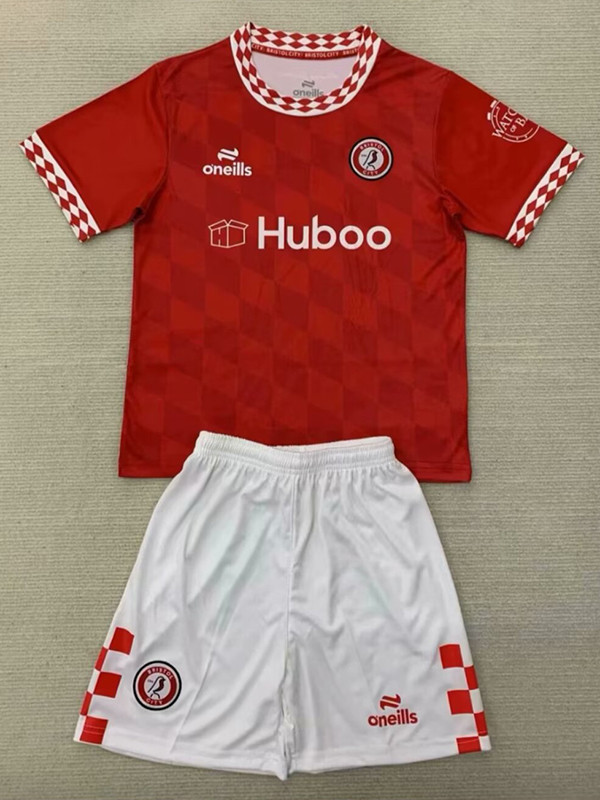 24/25 Bristol City Home  Kids Soccer Jersey