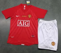 2007/2008 Man Utd Home Retro Kids Soccer Jersey