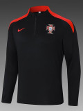 24/25  Portugal  Black Half Pull Tracksuit  (半拉链)