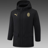 24/25 ACM  Black Hooded Cotton Coat G253金色队标