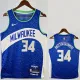 23/24 BUCKS ANTETOKOUNMPO #34 Blue City Edition Top Quality Hot Pressing NBA Jersey