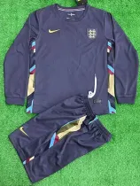 2024 England Away Kids Long Sleeve Soccer Jersey (童装长袖)