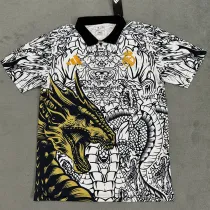 24/25 RMA  White Golden Dragon Special Edition Fans Soccer Jersey