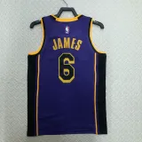 22/23 LAKERS JAMES #6 Purple Top Quality Hot Pressing NBA Jersey (Trapeze Edition)