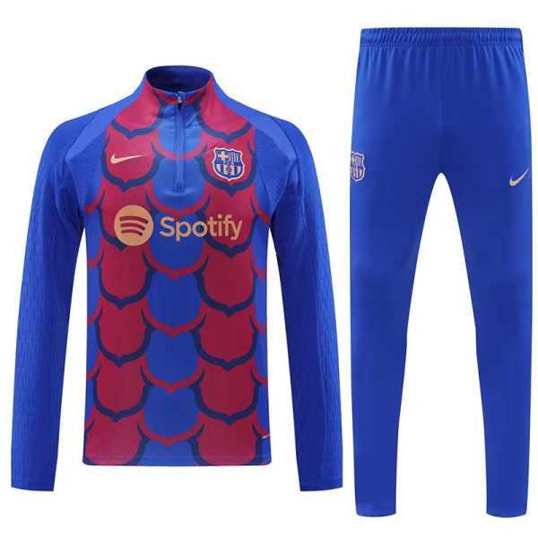 24/25 BAR Blue Inkjet  Player version Half Pull Tracksuit  (球员版、半拉链)