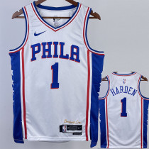 22/23 76ERS HARDEN #1 White Top Quality Hot Pressing NBA Jersey