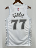 24/25 Dallas Mavericks DONCIC # 77 White City Edition  Top Quality Hot Pressing Retro NBA Jersey