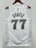 24/25 Dallas Mavericks DONCIC # 77 White City Edition  Top Quality Hot Pressing Retro NBA Jersey