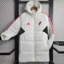 23/24 River Plate White Hooded Cotton Coat Red Edge (红色边) 棉衣