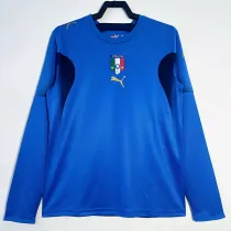 2006 Italy Home Long Sleeve Retro Soccer Jersey