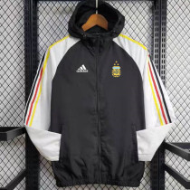 24/25 Argentina Black & White Hooded Windbreaker(白袖）