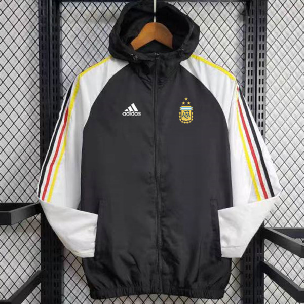 24/25 Argentina Black & White Hooded Windbreaker(白袖）