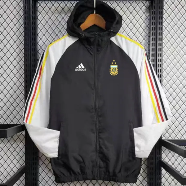 24/25 Argentina Black & White Hooded Windbreaker(白袖）