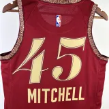 23/24 Cleveland Cavaliers MITCHLL #45 Red City Edition Top Quality Hot Pressing NBA Jersey