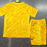 24/25 Portugal Yellow Goalkeeper Kids Soccer Jersey