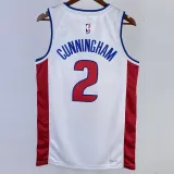 22/23 Pistons CUNNINGHAM #2 White Top Quality Hot Pressing NBA Jersey