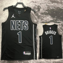 22/23 NETS BRIDGES #1 Black Top Quality Hot Pressing NBA Jersey (Trapeze Edition)