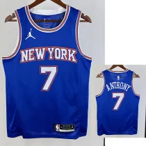 21/22 KNICKS ANTHONY #7 Blue Top Quality Hot Pressing NBA Jersey (Trapeze Edition) 飞人版