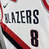 22/23 Trail Blazers AFIDIA #8 White City Edition Top Quality Hot Pressing NBA Jersey