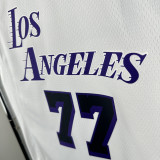 22/23 LAKERS DONCIC'#77 White City Edition Top Quality Hot Pressing NBA Jersey(V领）