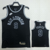 22/23 SA Spurs PARKER #9 Black Top Quality Hot Pressing NBA Jersey (Retro Logo)