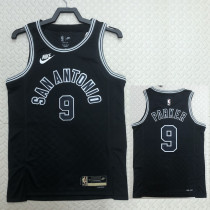 22/23 SA Spurs PARKER #9 Black Top Quality Hot Pressing NBA Jersey (Retro Logo)