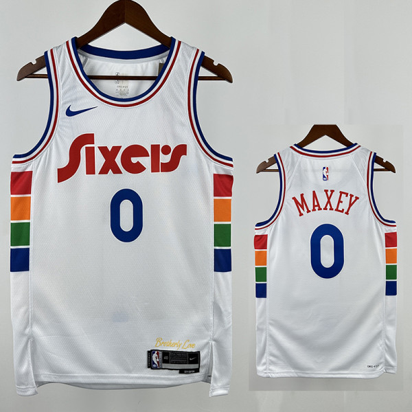24/25 76ERS MAXEY  # 0 City Edition Top Quality Hot Pressing Retro NBA Jersey
