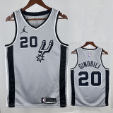 20/21 Sa Spurs MANU GINOBILI #20 Grey Flying Man Edition Top Quality Hot Pressing NBA Jersey(飞人）