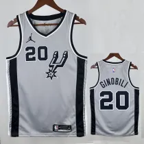 20/21 Sa Spurs MANU GINOBILI #20 Grey Flying Man Edition Top Quality Hot Pressing NBA Jersey(飞人）