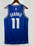 24/25 KINGS SABONIS #11 Blue City Edition Top Quality Hot Pressing  NBA Jersey