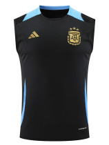 24/25  Argentina Black Tank top Training Shirts(黑色蓝肩）