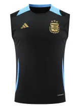 24/25  Argentina Black Tank top Training Shirts(黑色蓝肩）