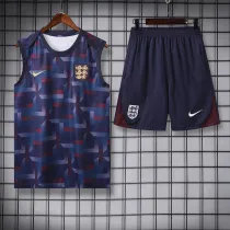24/25 England Blue Purple  Checkered  Tank top and shorts suit（方格蓝紫）