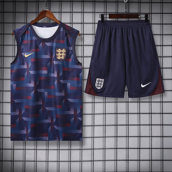 24/25 England Blue Purple  Checkered  Tank top and shorts suit（方格蓝紫）