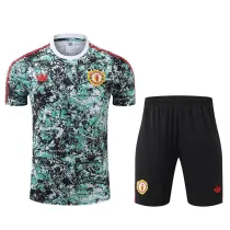 24/25 Man Utd  Green Printing  Training Short Suit