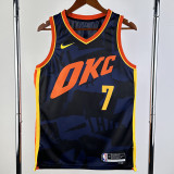 23/24 OKC Thunder HOLMGREN #7 Dark Blue City Edition Top Quality Hot Pressing NBA Jersey
