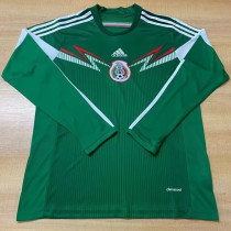 2014 Mexico Home  Long Sleeve Retro Soccer Jersey