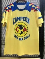 2024 Club America Champion Yellow T-shirt  （胸前C A字）