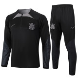 24/25  Corinthians Black Half Pull Tracksuit  (半拉链、B840)
