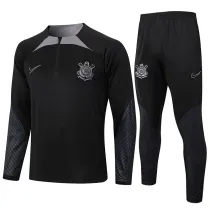 24/25  Corinthians Black Half Pull Tracksuit  (半拉链、B840)