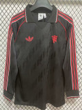 24/25 Man Utd Black Leisure Long Sleeve  Fans Retro Soccer Jersey