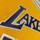 1984/1985 LAKERS JOHNSON #32 Yellow Retro Top Quality Hot Pressing NBA Jersey(圆领)