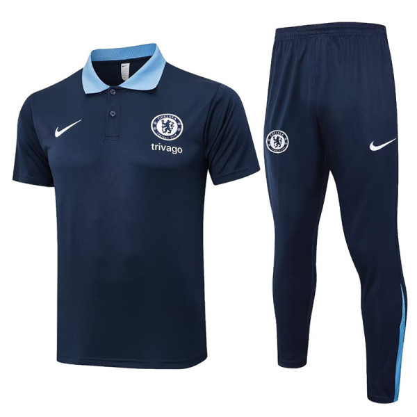 24/25 CHE Royal Blue Polo Collar Pants Set(C1113)