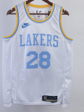 22/23 LAKERS HACHIMURA #28 White Retro Top Quality Hot Pressing NBA Jersey
