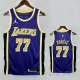 LAKERS DONCIC'#77 Blue Flying Man Top Quality Hot Pressing NBA Jersey