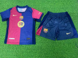 24/25 BAR Home Kids  Player Version  Soccer Jersey(大胸花）