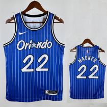 18/19 Magic Wagner #22 Retro Striped Blue Top Quality Hot Pressing NBA Jersey 复古 条纹蓝色