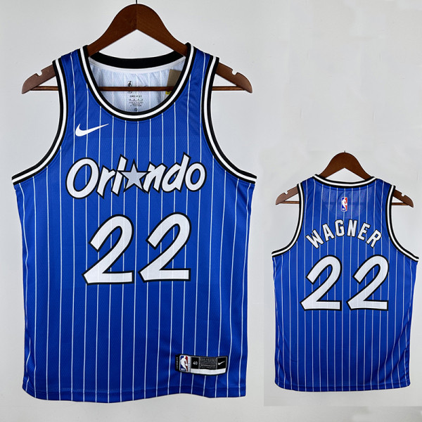 18/19 Magic Wagner #22 Retro Striped Blue Top Quality Hot Pressing NBA Jersey 复古 条纹蓝色
