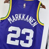 23/24 JAZZ MARKKANEN #23 purple Top Quality Top Quality Hot Pressing NBA Jersey (Retro Logo)