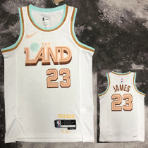 22/23 Cleveland Cavaliers JAMES #23 White City Edition Top Quality Hot Pressing NBA Jersey